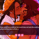 Yolanda and Inaya kiss after their poetry slam date.